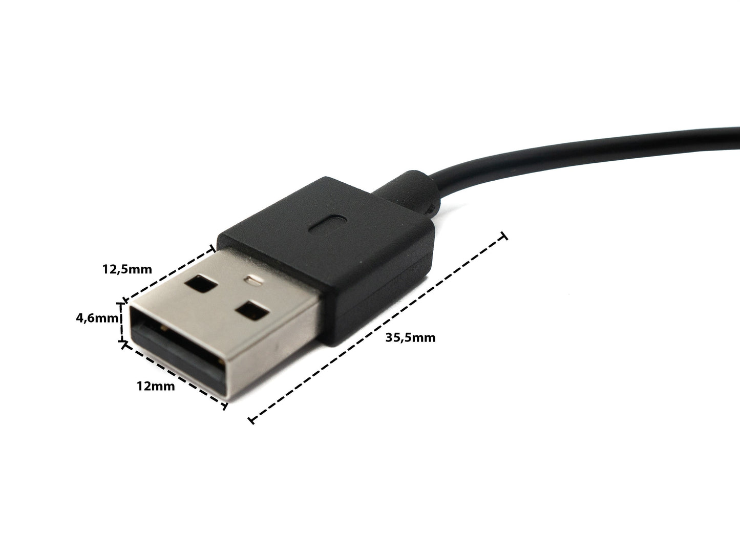 USB 2.0 Kabel 100 cm für Oppo Watch Free Smartwatch in Schwarz