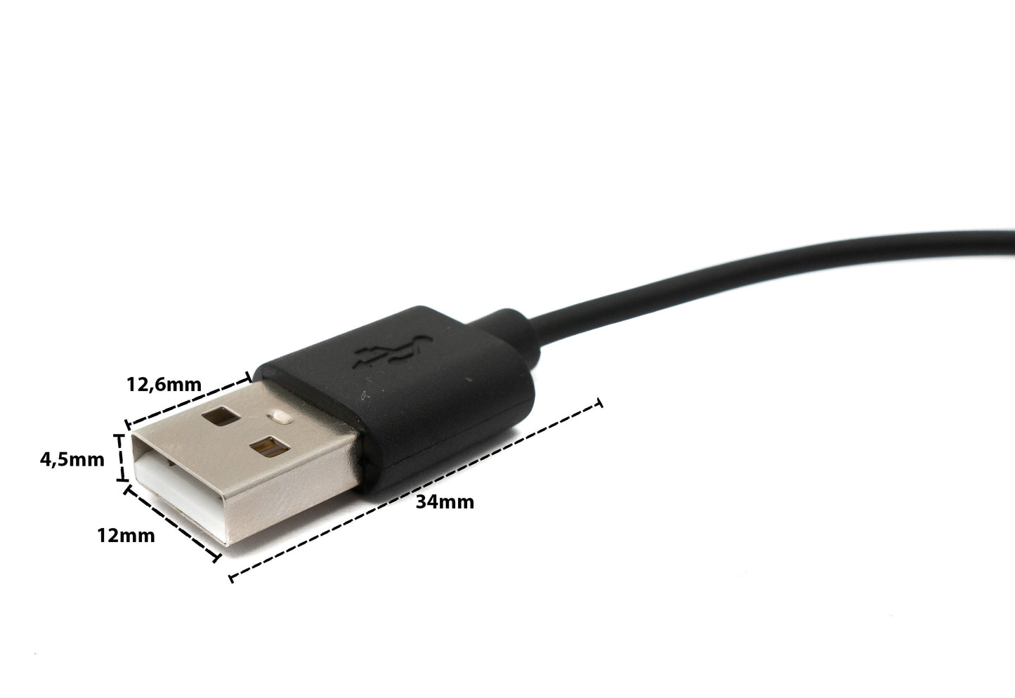SYSTEM-S USB 2.0 snúra 100 cm hleðslustöð fyrir Realme Watch S Pro snjallúr í svörtu