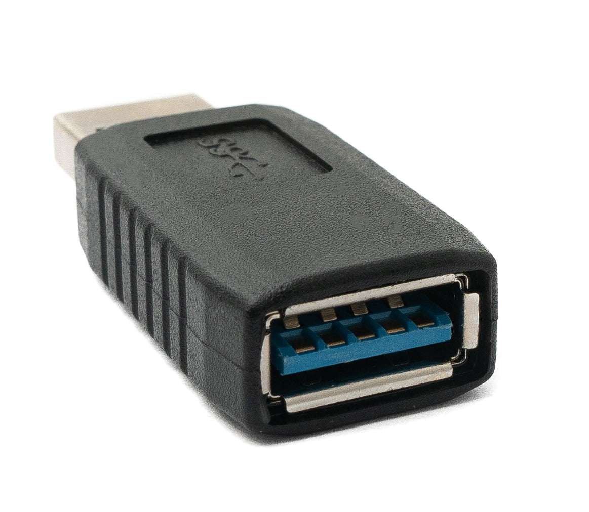 SYSTEM-S USB 3.0 millistykki af gerð A karlkyns í kvenkyns snúru í svörtu