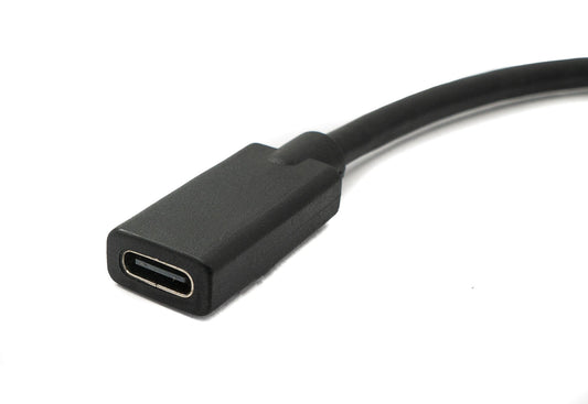SYSTEM-S USB 3.1 Kabel 60 cm Typ C Stecker zu Buchse Schraube in Schwarz