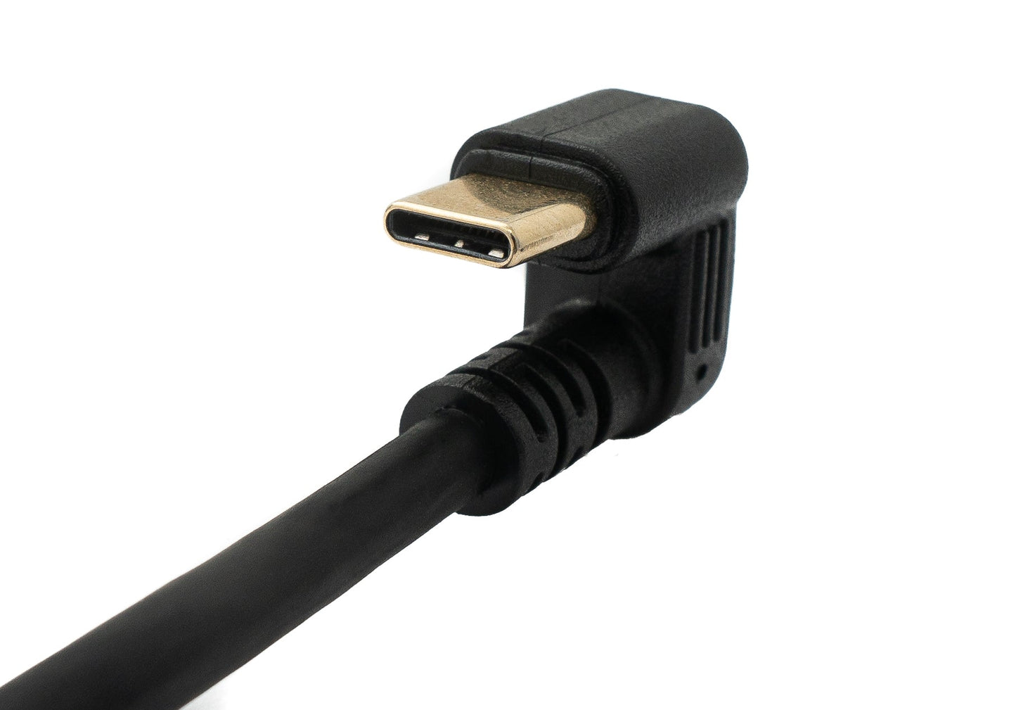 SYSTEM-S USB 3.1 U-snúnings 100 cm snúra af gerðinni C karlkyns í kvenkyns með 360° horni, svört