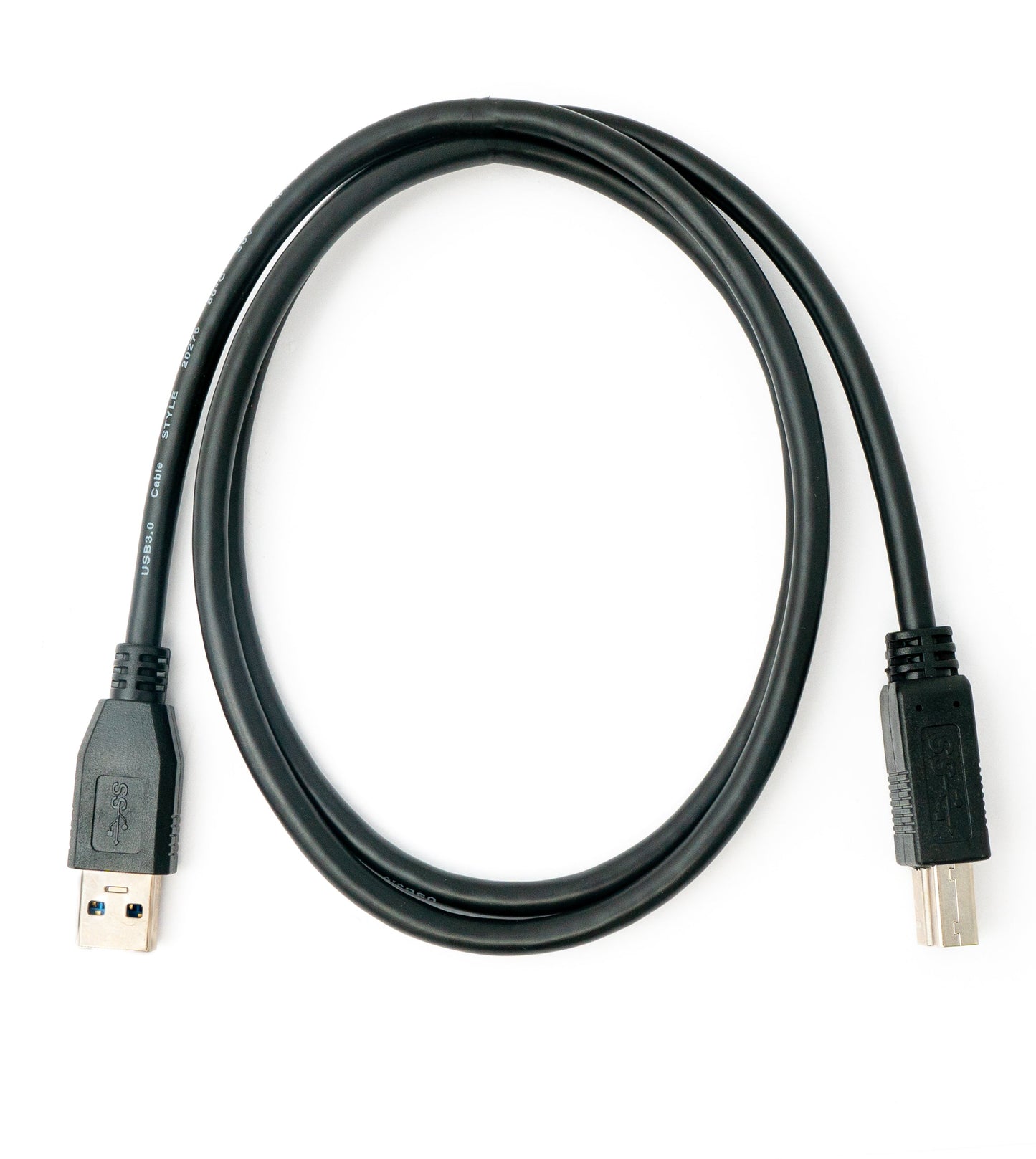 SYSTEM-S USB 3.0 snúra 100 cm af gerðinni B karlkyns í A karlkyns í svörtu