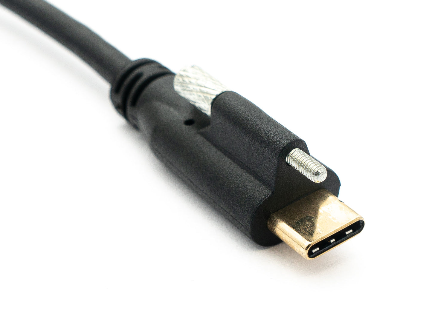SYSTEM-S USB 3.1 Kabel 60 cm Typ C Stecker zu Buchse Schraube in Schwarz
