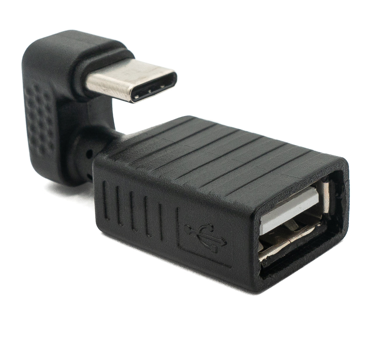 SYSTEM-S USB 3.1 U-snúningur 180° millistykki af gerð C karlkyns í 2.0 af gerð A kvenkyns snúru í svörtu