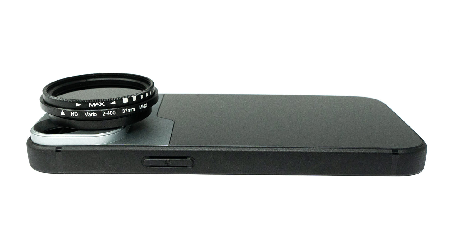 SYSTEM-S ND Vario sía 37 mm 2 til 4000 hlutlaus þéttleiki með hulstri fyrir iPhone 13