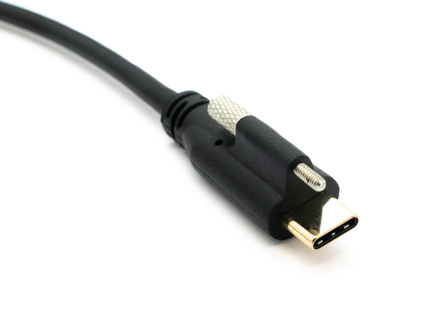SYSTEM-S USB 3.1 snúra 60 cm Type C karlkyns í kvenkyns skrúfuð svart