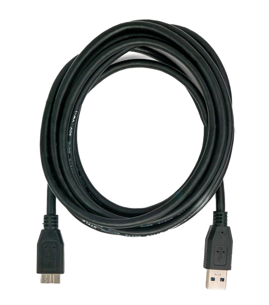 SYSTEM-S USB 3.0 snúra 3 m Micro B tengi í Type A tengi í svörtu