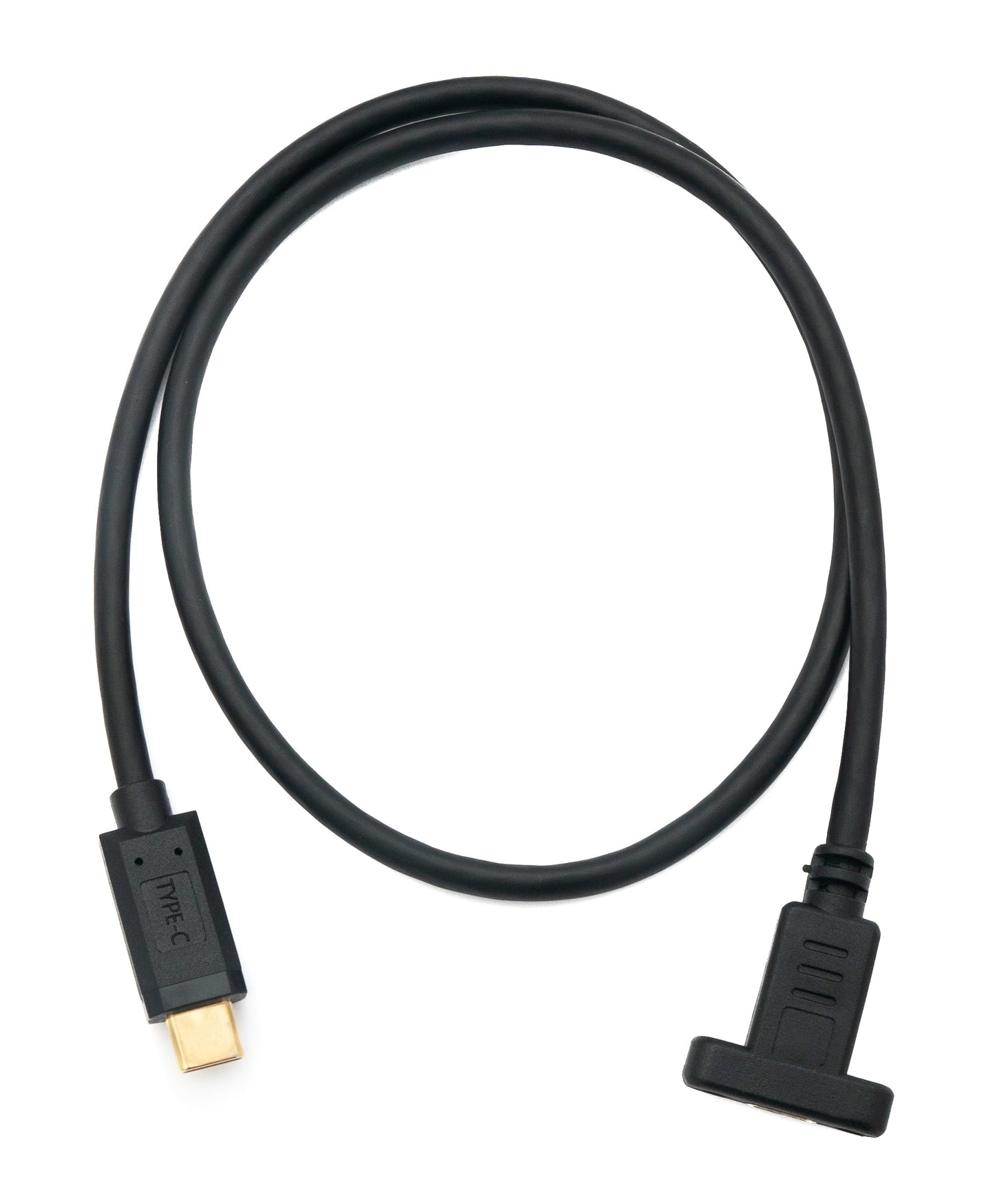 SYSTEM-S USB 3.1 snúra 50 cm Tegund C karlkyns í kvenkyns skrúfuð svart