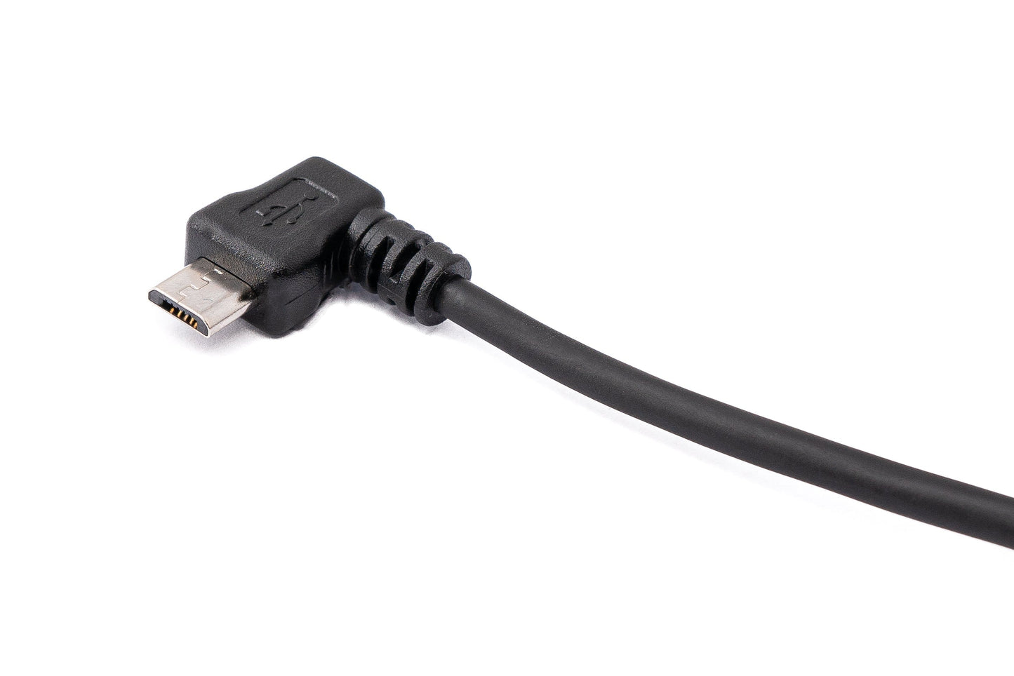 SYSTEM-S USB 2.0 snúra 200 cm Tegund A karlkyns í Micro B karlkyns spíralhornssnúra í svörtu