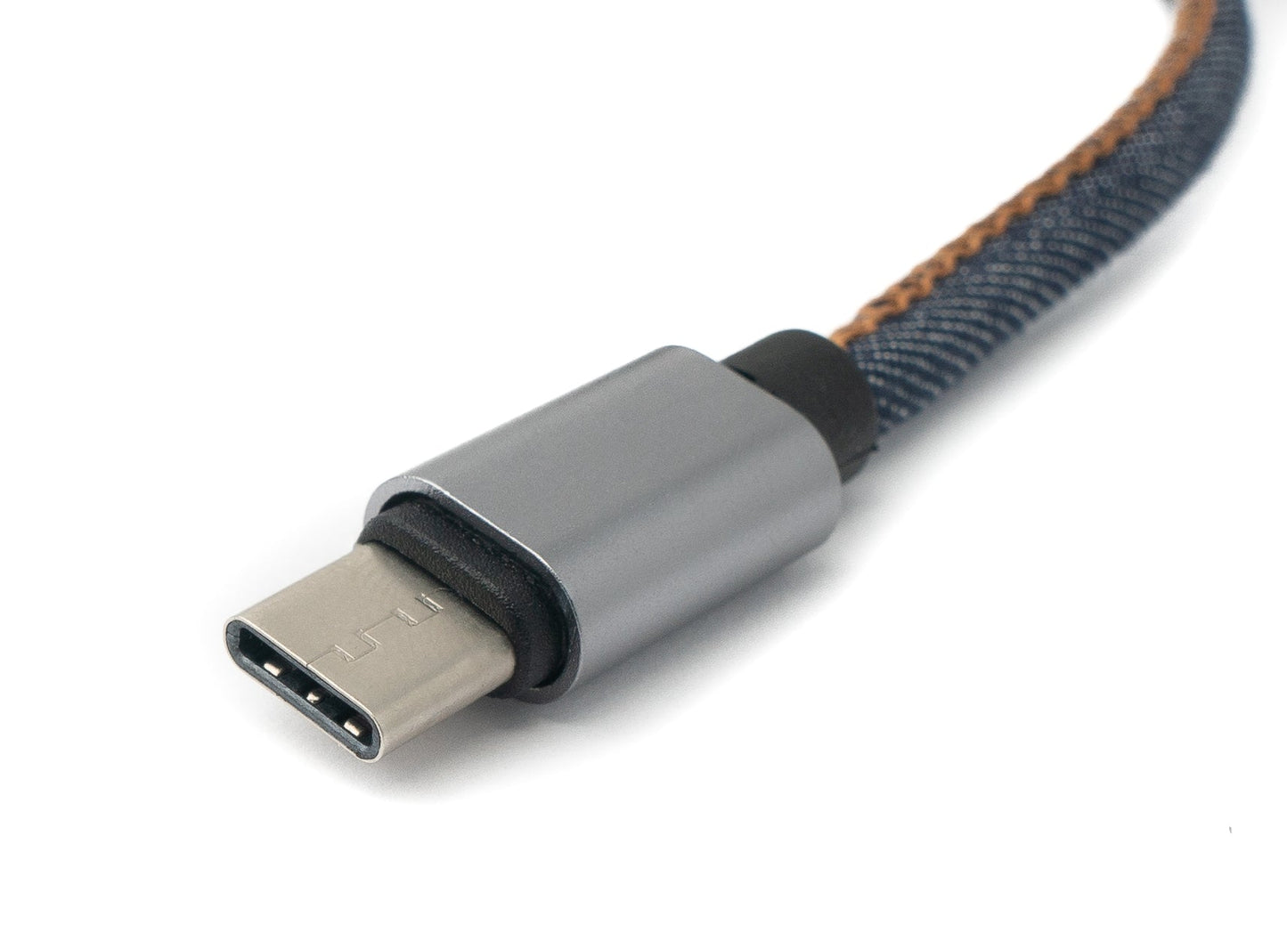 SYSTEM-S USB 3.1 cable 100 cm Type C male to 2.0 Type A male braided in Denim Blue
