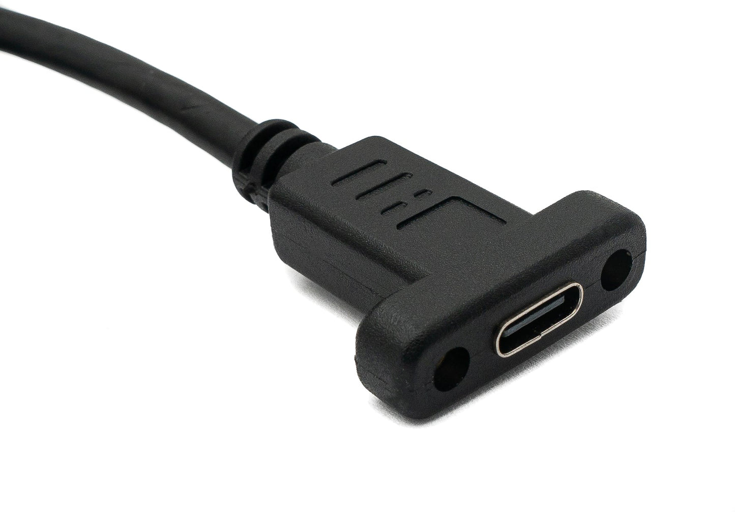 SYSTEM-S USB 3.1 snúra 100 cm Tegund C karlkyns í kvenkyns skrúfanleg svart