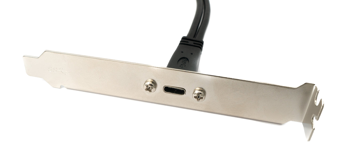 SYSTEM-S USB 3.1 Kabel 50 cm Typ C Buchse zu 20pin PCI Schraube  Kabel in Schwarz