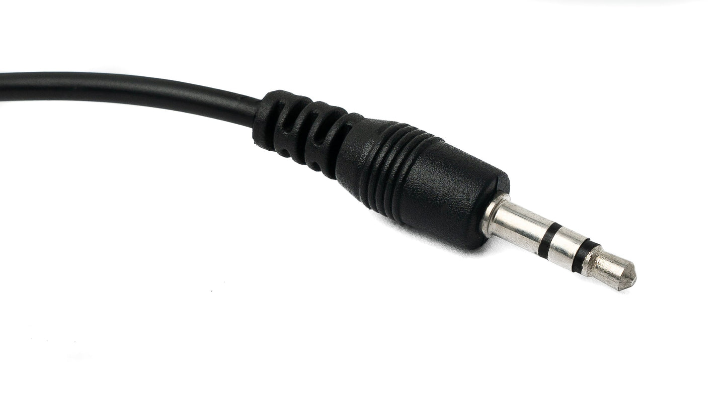 SYSTEM-S USB 2.0 og 3.5mm jack snúra 60 cm fyrir bakpoka hleðslutengi svart