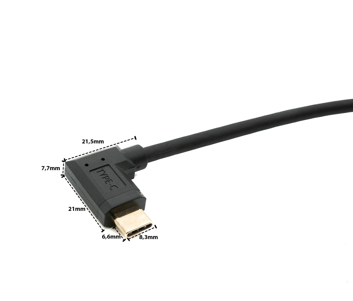 SYSTEM-S USB 3.1 Gen 2 cable 60 cm Type C male to female angled in black
