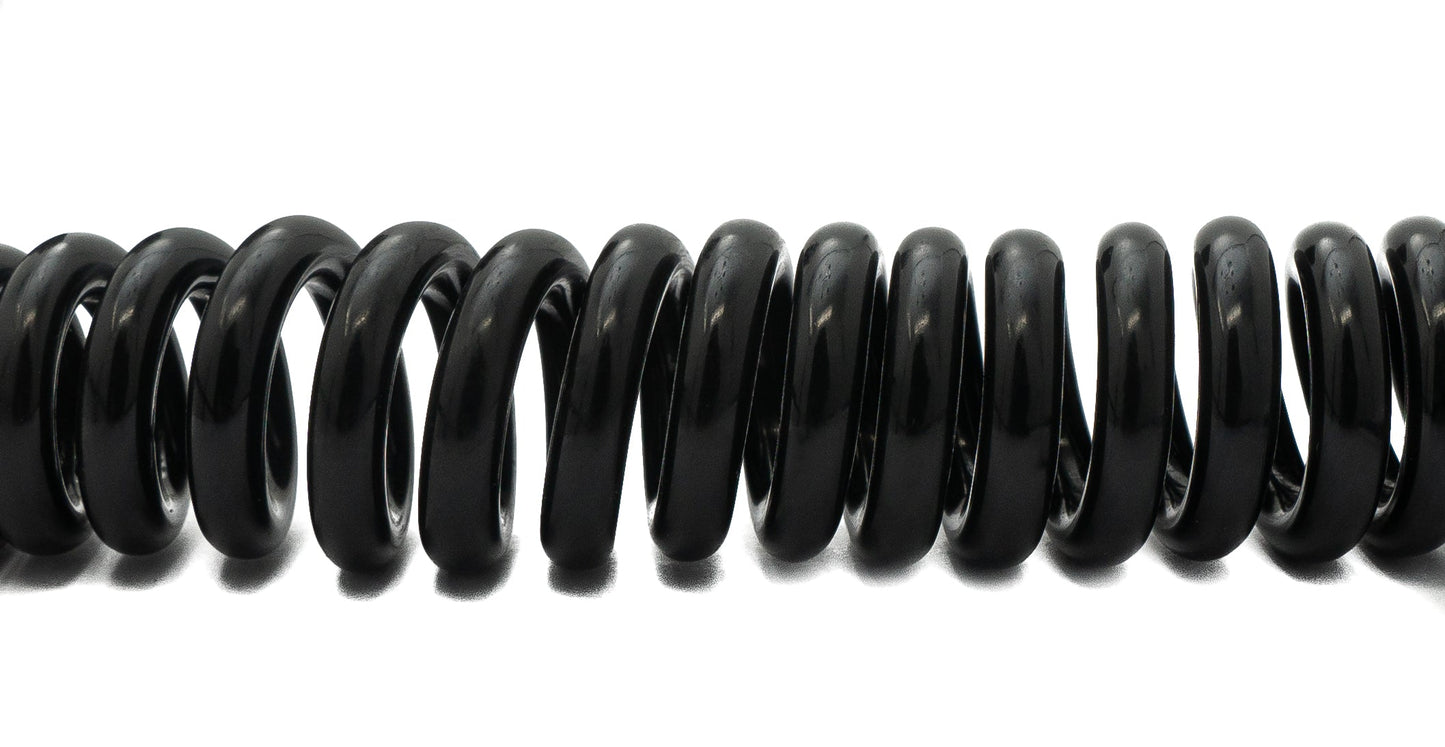 SYSTEM-S USB 2.0 Kabel 120 cm Micro B Stecker zu Mini B Buchse Spirale in Schwarz
