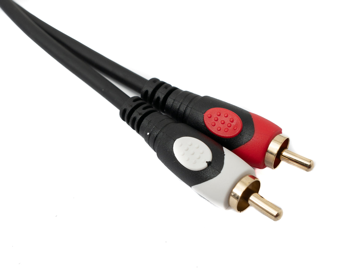 SYSTEM-S Cinch 2 RCA snúra 3 m karlkyns í karlkyns stereó AV í svörtu