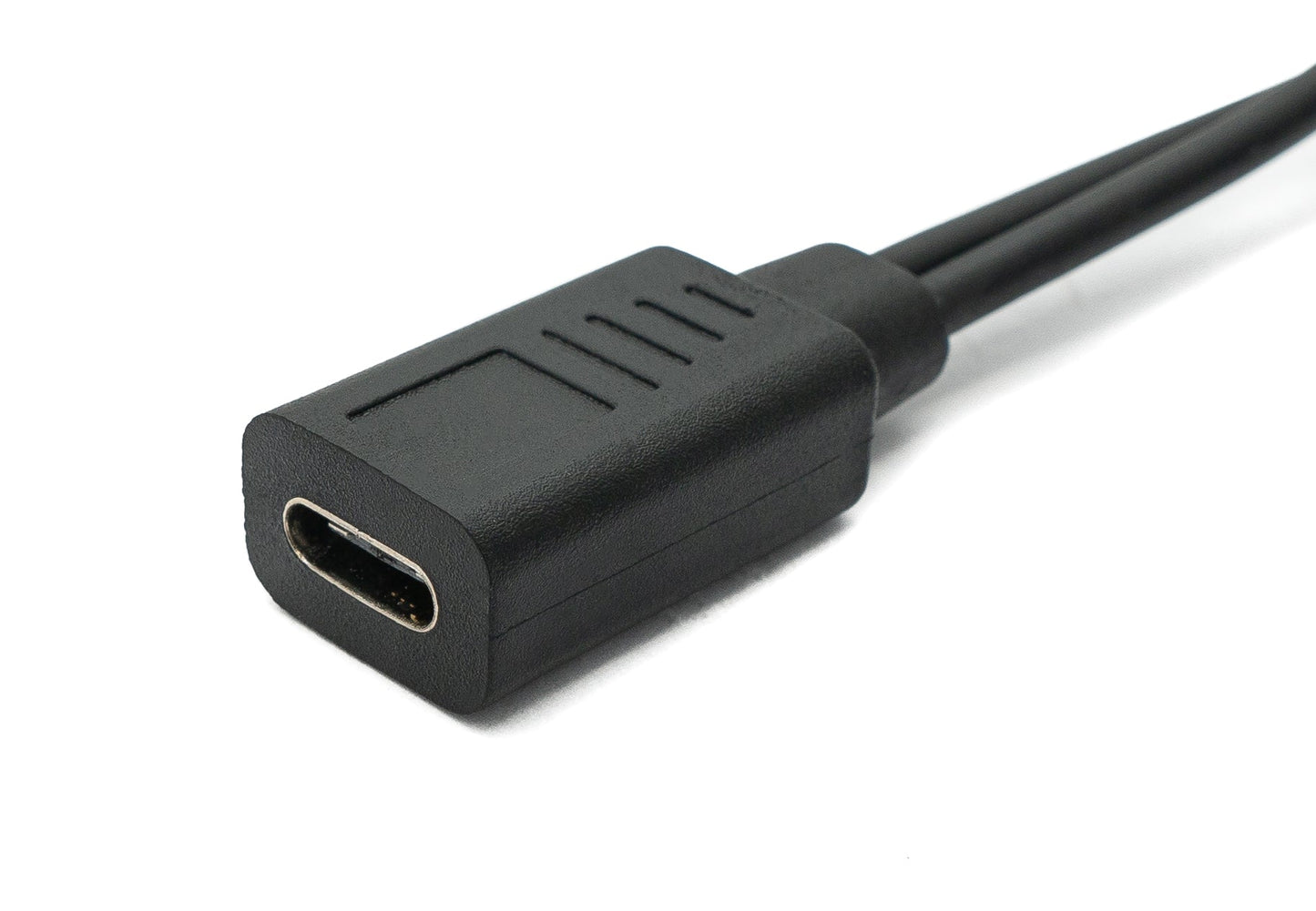 SYSTEM-S USB 3.1 snúra 30 cm Type C kvenkyns í 2.0 Micro B og Type B karlkyns millistykki, svart