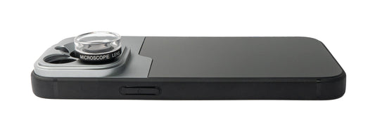 SYSTEM-S Makro Linse 30x Mikroskop Filter mit Hülle in Schwarz für iPhone 13 Pro