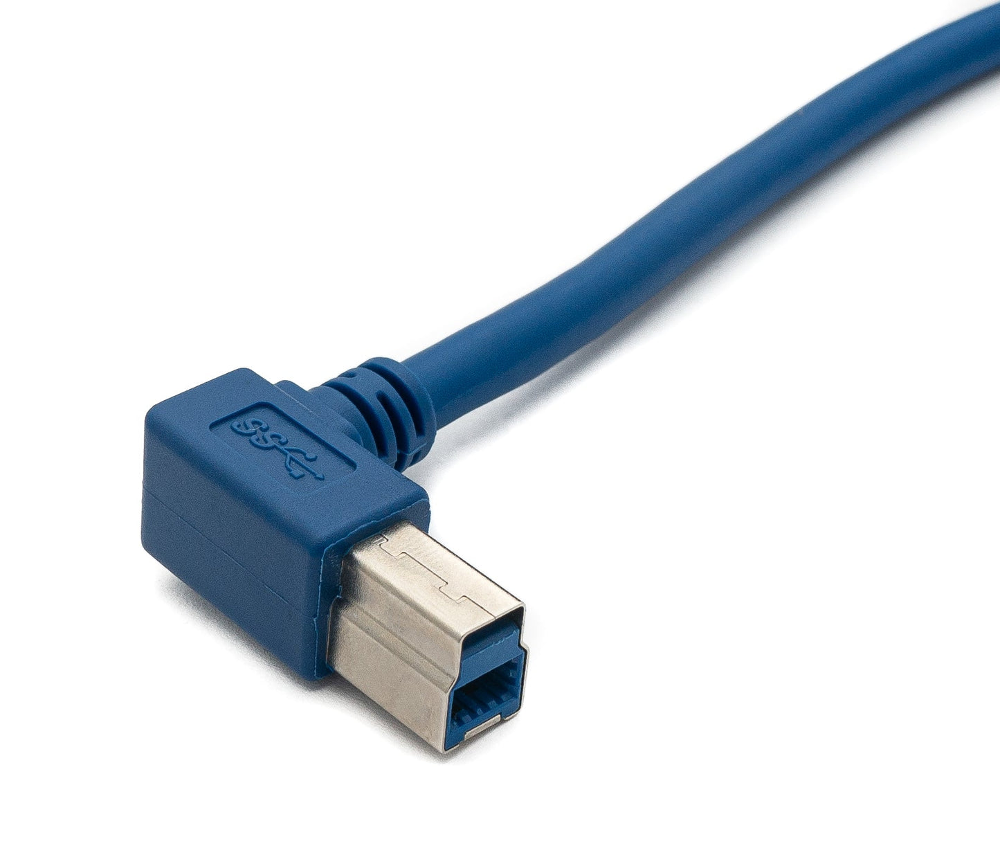 SYSTEM-S USB 3.0 snúra 1,8 m karlkyns tengi af gerð B í karlkyns tengi af gerð A, blár á ská