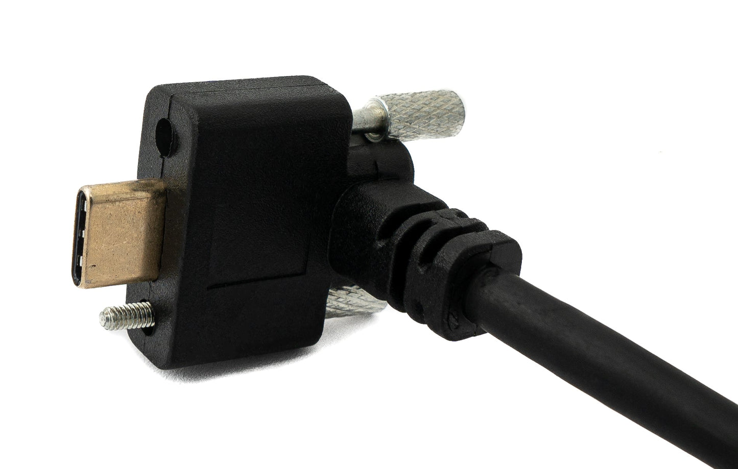 SYSTEM-S USB 3.1 Gen 2 100W snúra 1,8 m Tegund C karlkyns í kvenkyns skrúfuhornssnúra í svörtu