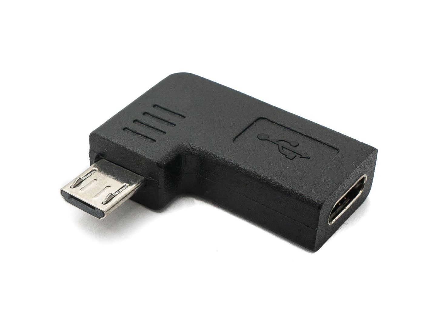 SYSTEM-S USB 3.1 millistykki Tegund C kvenkyns í 2.0 Micro B karlkyns horntengi - Hægri