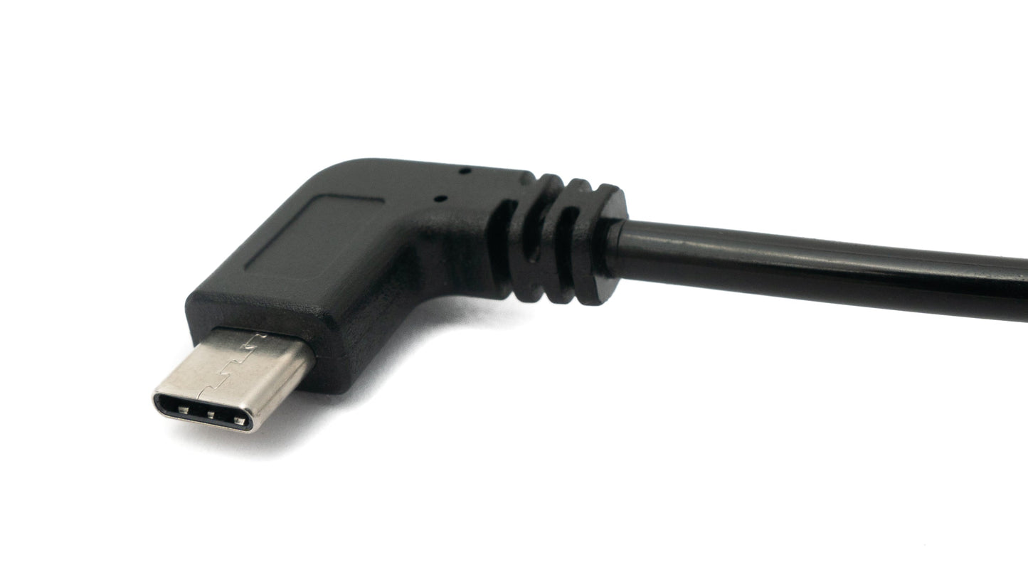 SYSTEM-S USB 3.1 cable 120 cm Type C male to A male spiral angled black