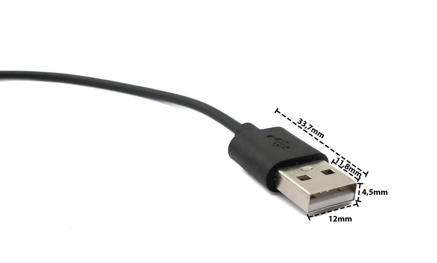 SYSTEM-S USB 2.0 snúra, 100 cm hleðslusnúra fyrir Realme Band 2 snjallúr, svört