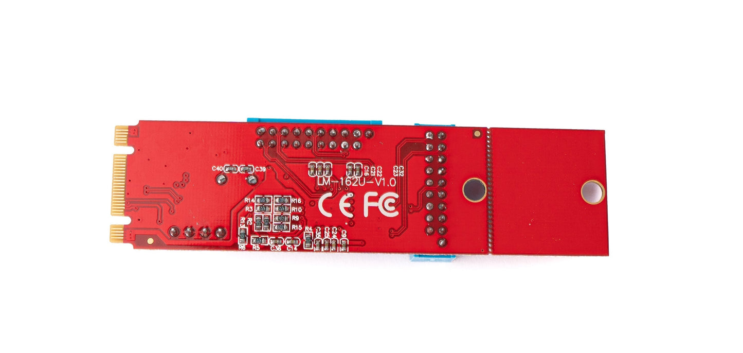 SYSTEM-S Tvöfaldur tengi millistykki 19 20 pinna USB 3.0 kvenkyns í NGFF M.2 B+M lykil karlkyns snúrukort