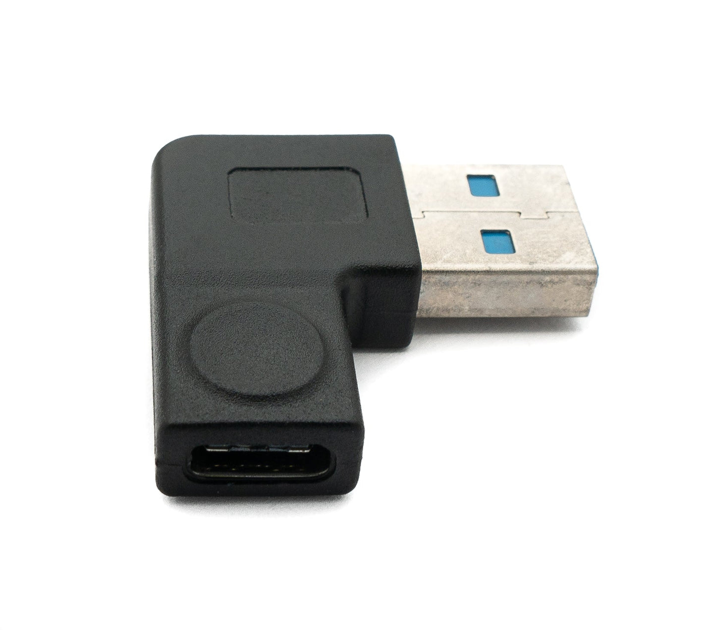 SYSTEM-S USB 3.1 millistykki af gerð C kvenkyns í 3.0 af gerð A karlkyns vinklaðan snúru í svörtu