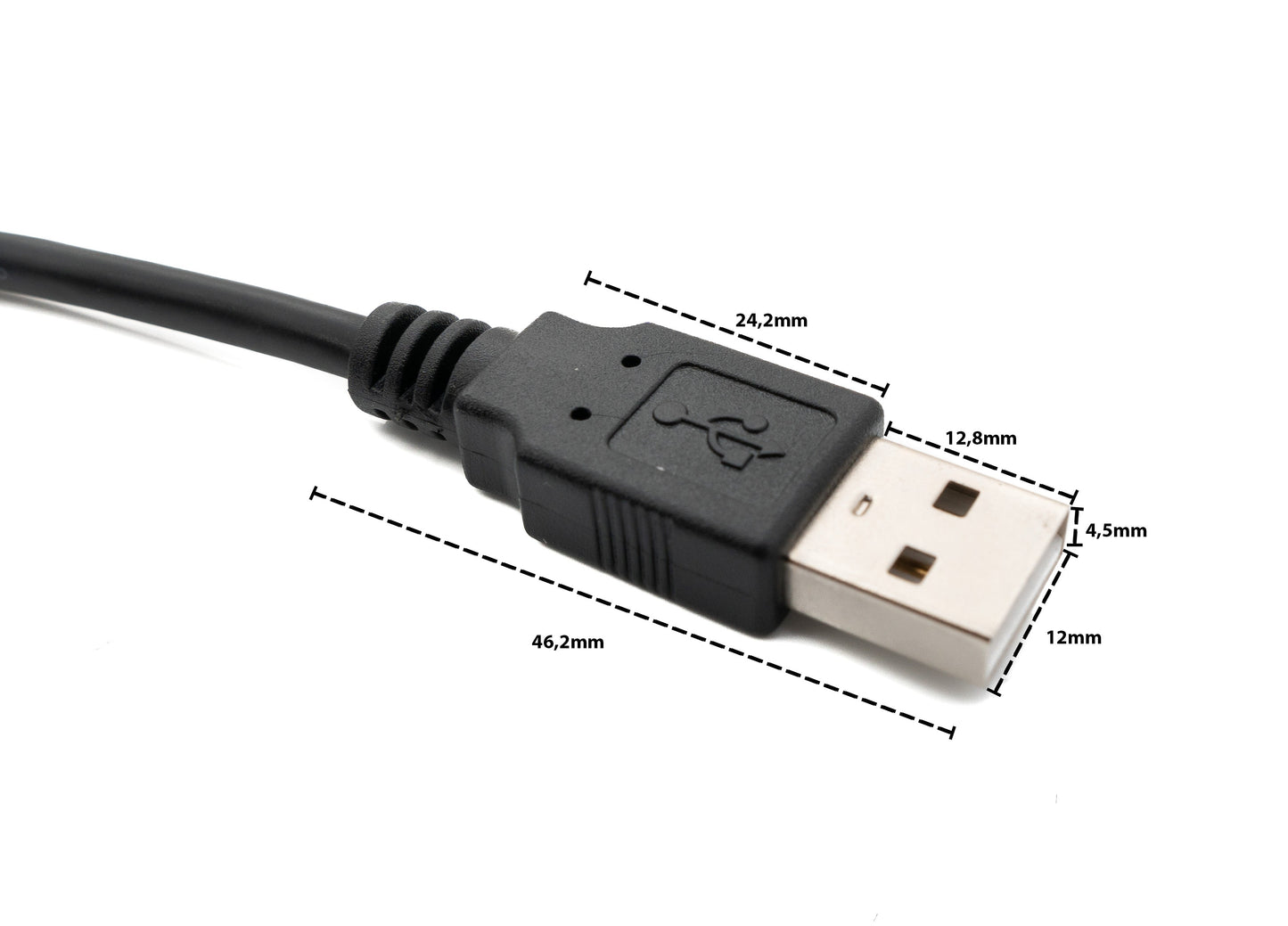 SYSTEM-S USB 2.0 snúra 100 cm Tegund A karlkyns í Micro B karlkyns vinklað í svörtu