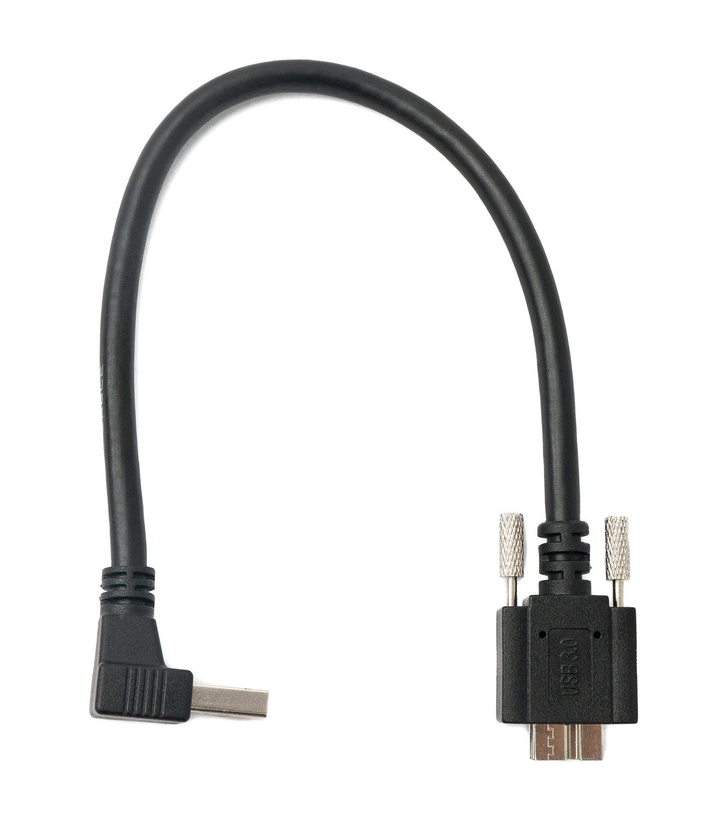SYSTEM-S USB 3.0 cable 30 cm Micro B plug to A plug screw angle black