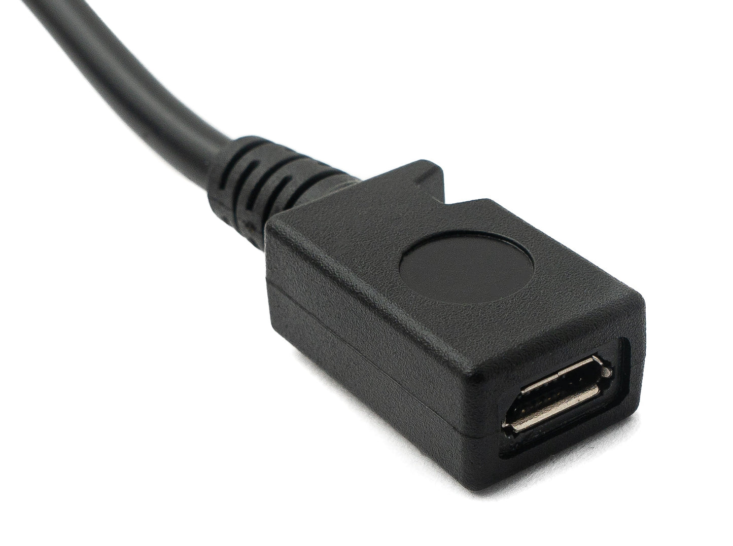 SYSTEM-S USB 2.0 snúra 27 cm Micro B kvenkyns í kvenkyns í svörtu