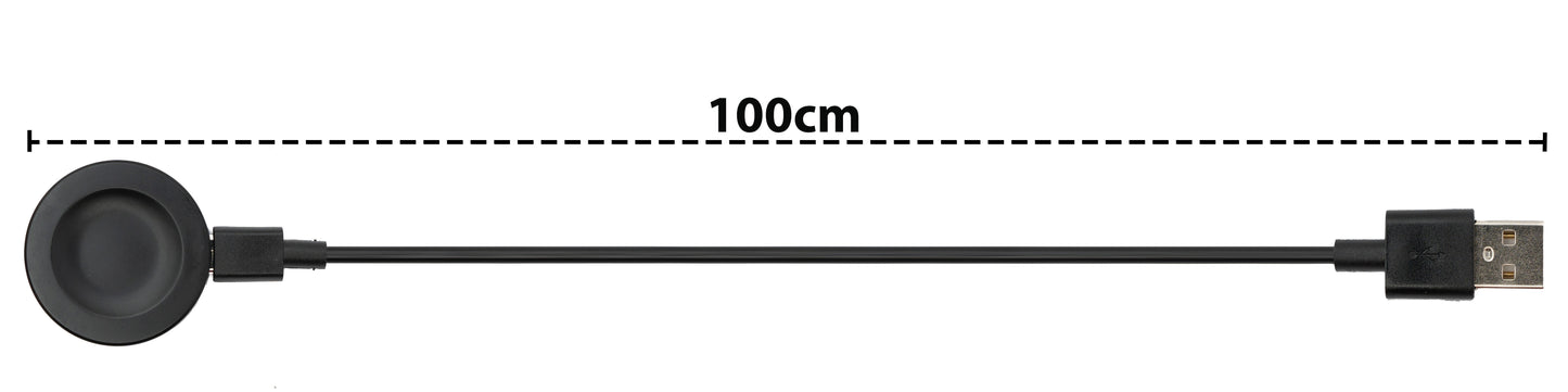 SYSTEM-S USB 2.0 Cable 100 cm Charging Station for Huawei Watch GT3 42/46mm Smartwatch Black