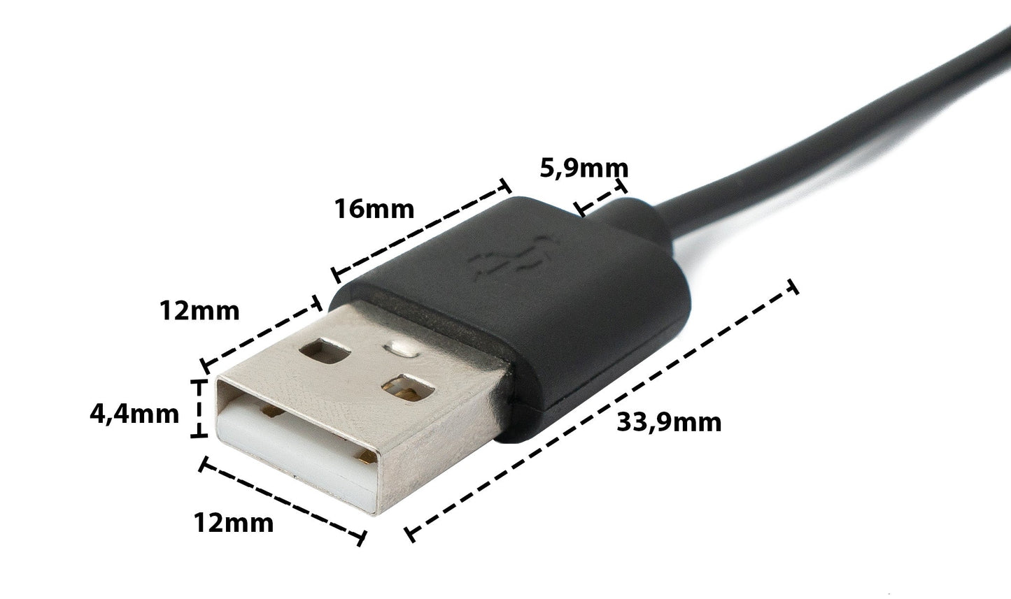 SYSTEM-S USB 2.0 Kabel 100 cm Ladekabel für Xiaomi RedMi Watch 2 Lite Smartwatch Schwarz