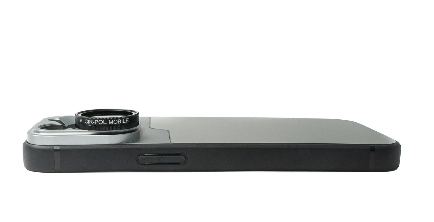SYSTEM-S CPL Filter Circular Polarizer Linse mit Hülle in Schwarz für iPhone 13 Pro
