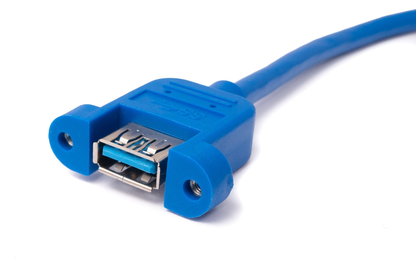 SYSTEM-S USB 3.0 Kabel 5 m Typ A Stecker zu Buchse Schraube in Blau