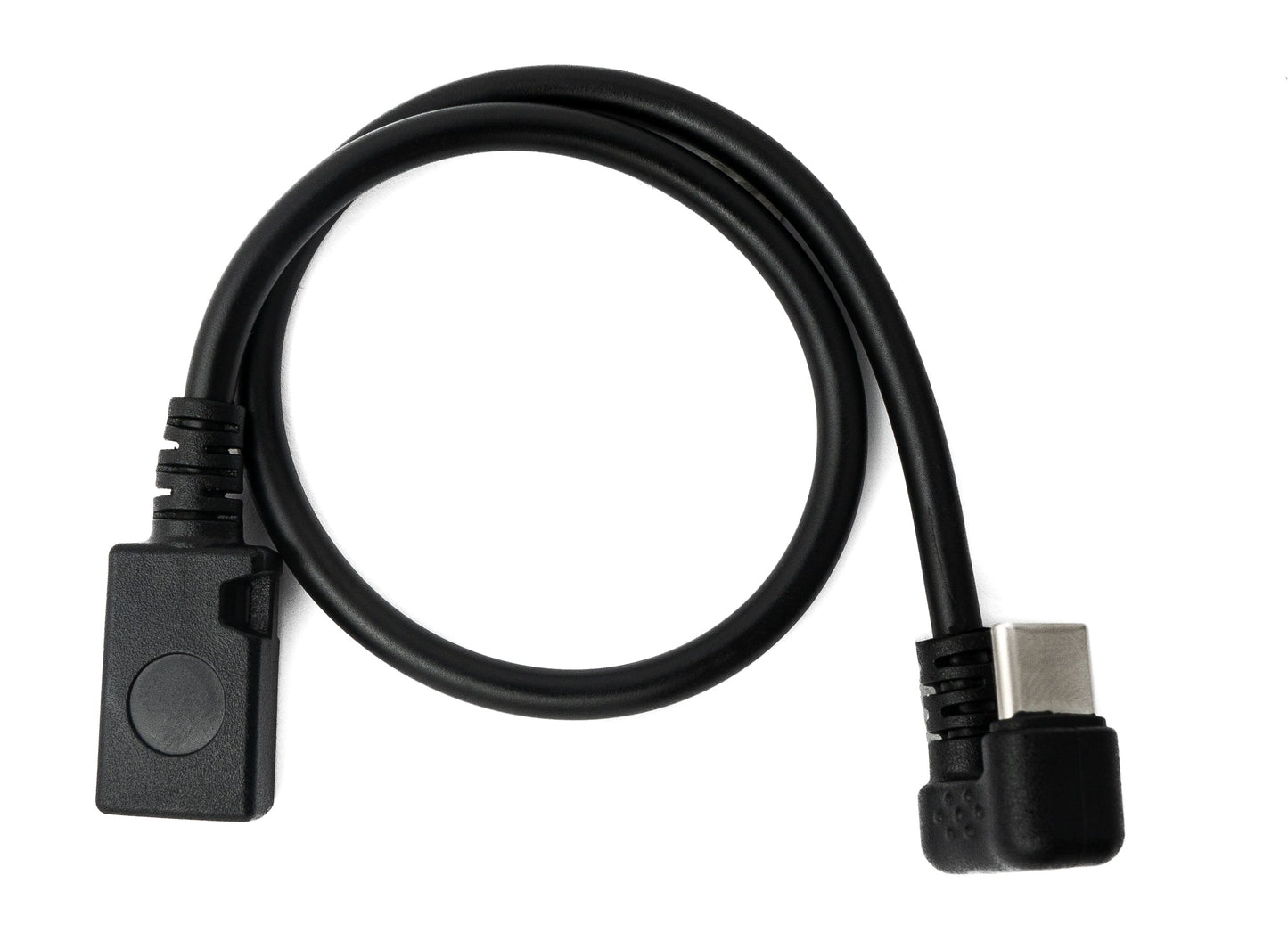 SYSTEM-S USB 3.1 Kabel 30 cm Typ C Stecker zu 2.0 Micro B Buchse 180° Winkel in Schwarz