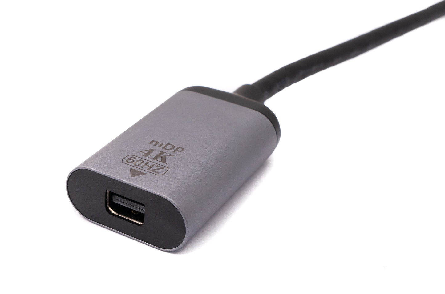 SYSTEM-S DisplayPort snúra 20 cm Mini DP kvenkyns í USB 3.1 Tegund C karlkyns í gráu