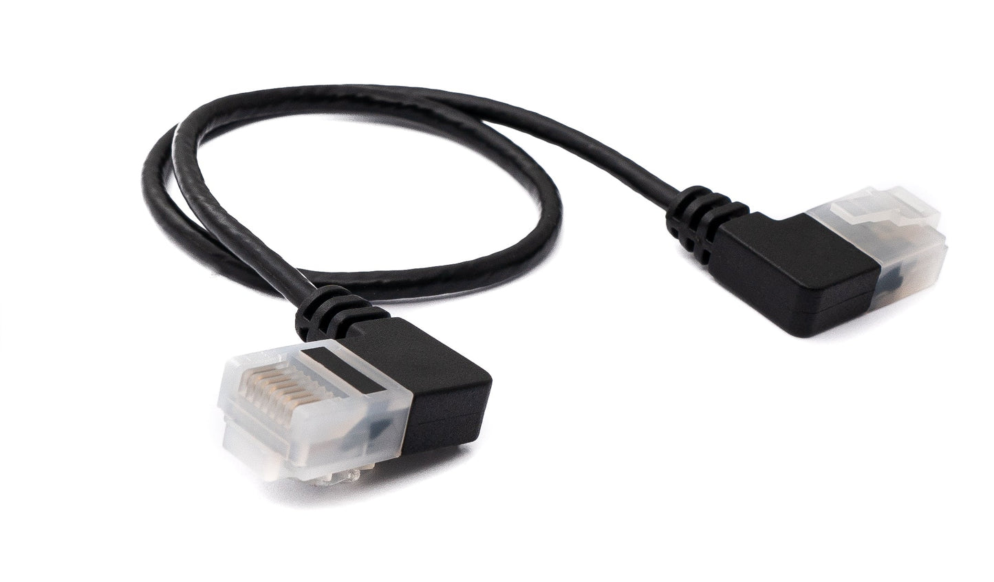 SYSTEM-S LAN cable 25 cm RJ45 8P8C STP Cat6 plug to plug angled black