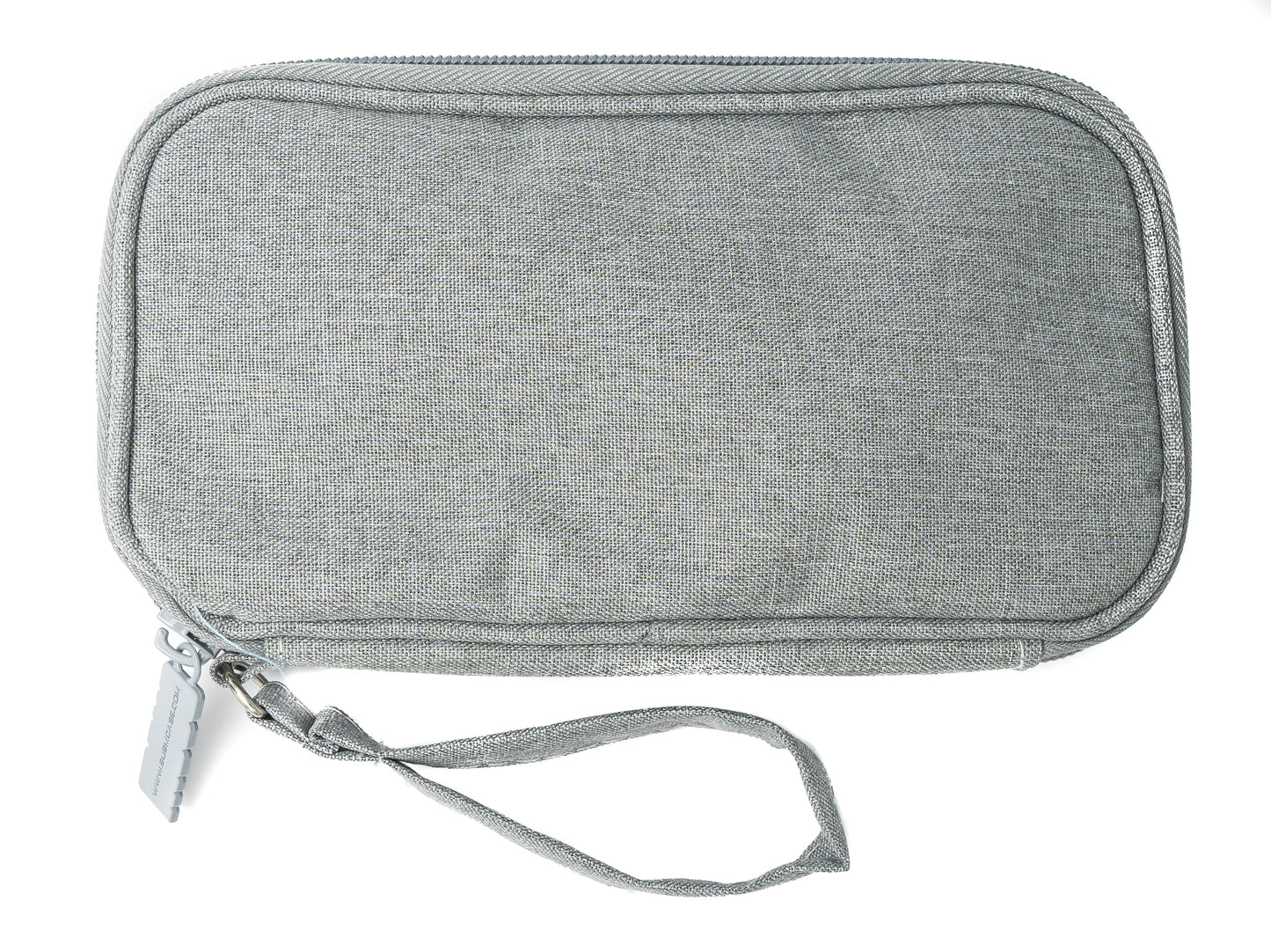 SYSTEM-S Schutztasche gepolstert wasserfest Tasche Case in Grau für Powerbank Kopfhörer