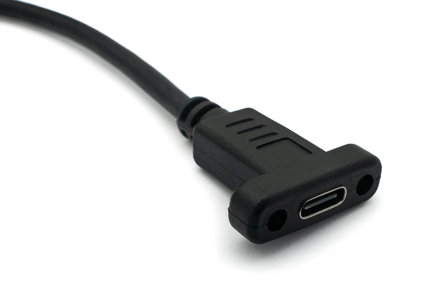SYSTEM-S USB 3.1 U Turn 30 cm Kabel Typ C Stecker zu Buchse 360° Winkel Schraube Schwarz