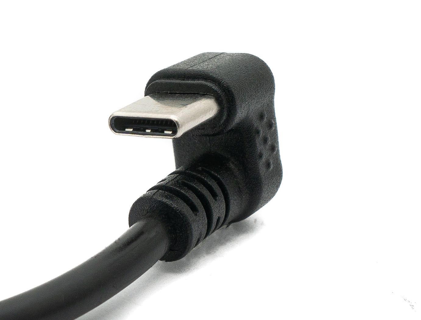 SYSTEM-S USB 3.1 Kabel 30 cm Typ C Stecker zu 2.0 Typ B Buchse 180° Winkel in Schwarz