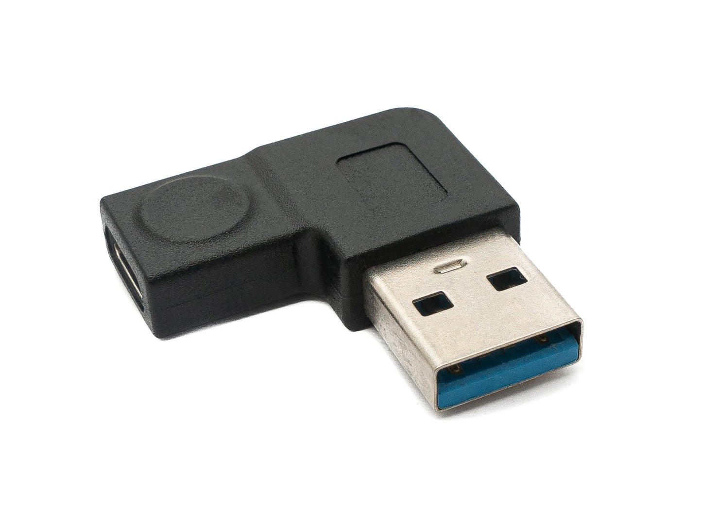 SYSTEM-S USB 3.1 adapter type C female to 3.0 type A male angled cable in black