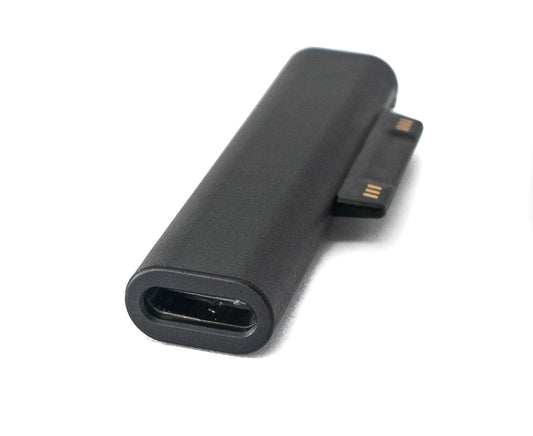 SYSTEM-S USB 3.1 Charging Adapter Type C Connector for Microsoft Surface Magnetic LED Black
