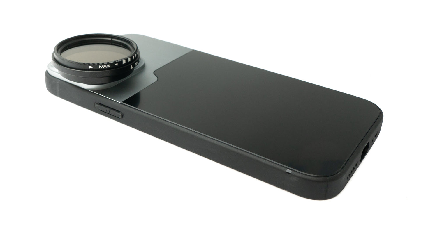 SYSTEM-S ND Vario sía 37 mm 2 til 4000 hlutlaus þéttleiki með hulstri fyrir iPhone 13 Pro Max