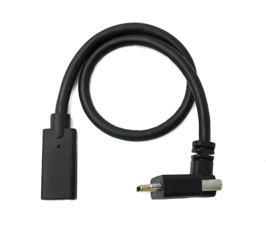 SYSTEM-S USB 3.1 Gen 2 100W snúra 30 cm Type C karlkyns í kvenkyns skrúfuhorn