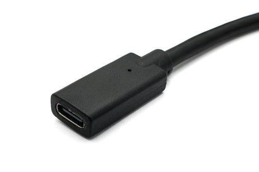SYSTEM-S USB 3.1 cable 60 cm Type C male to female screw angle in black