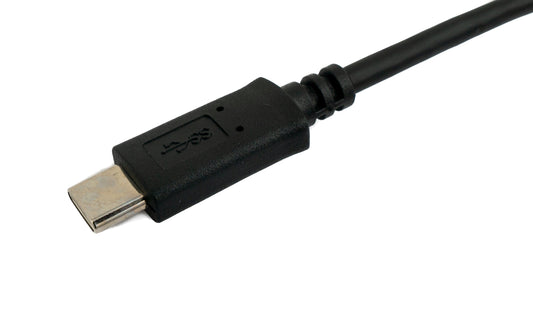 SYSTEM-S USB 3.1 Kabel 1 m Typ C Stecker zu Typ A Stecker Winkel in Schwarz