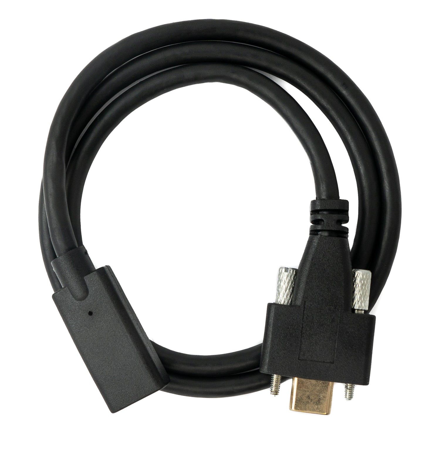 SYSTEM-S USB 3.1 Kabel 60 cm Typ C Stecker zu Buchse Schraube in Schwarz