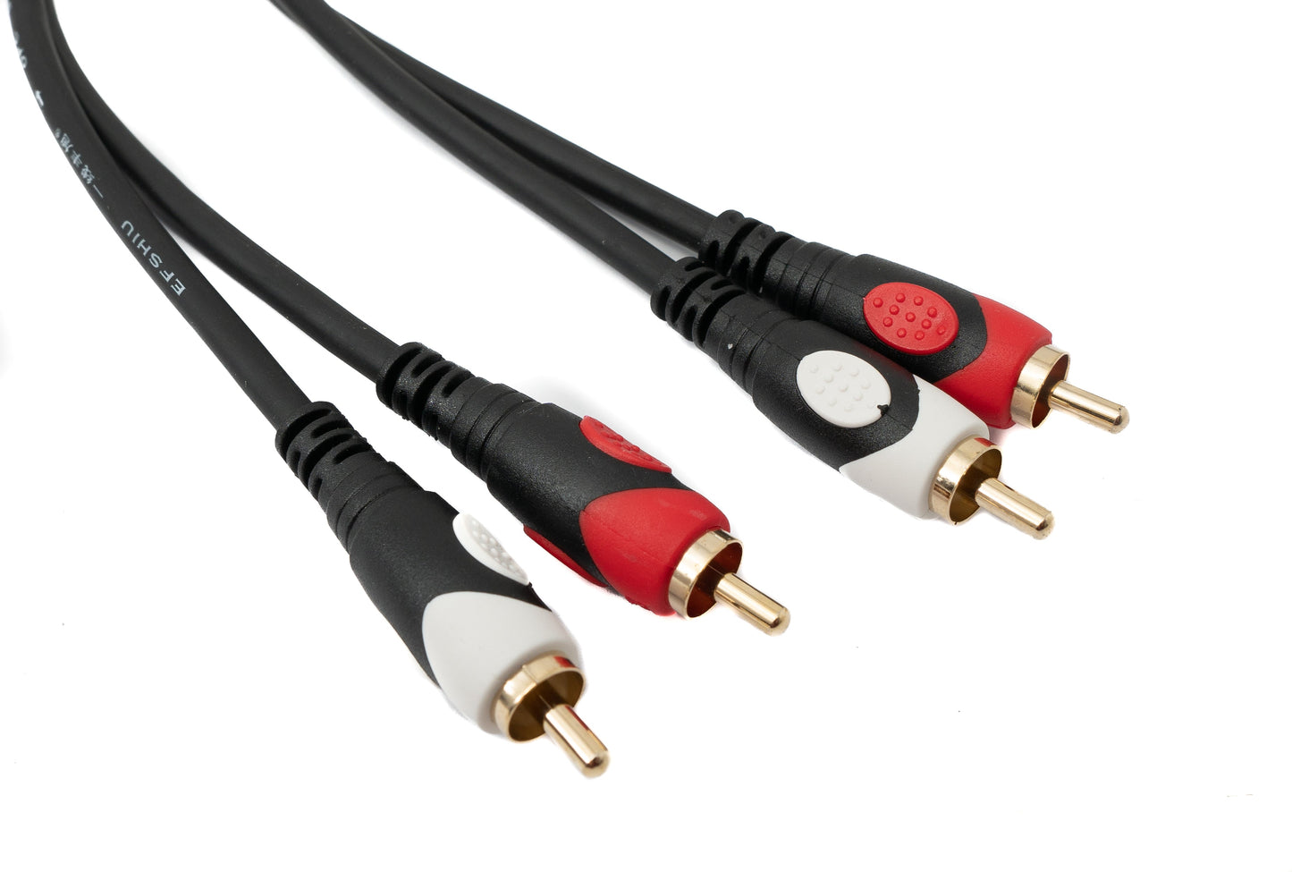 SYSTEM-S Cinch 2 RCA snúra 3 m karlkyns í karlkyns stereó AV í svörtu